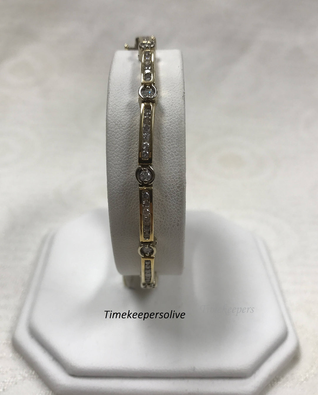 a161 Beautiful Vintage 14k Yellow Gold Round 2ct Diamond Elegant Bracelet