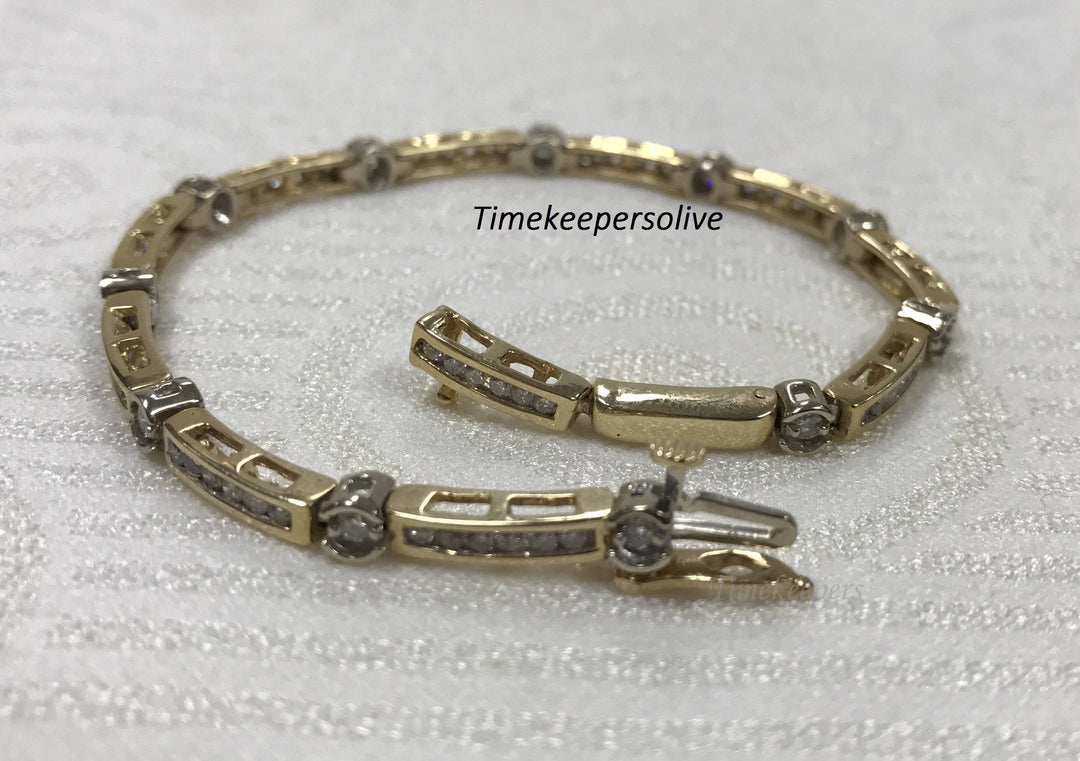 a161 Beautiful Vintage 14k Yellow Gold Round 2ct Diamond Elegant Bracelet