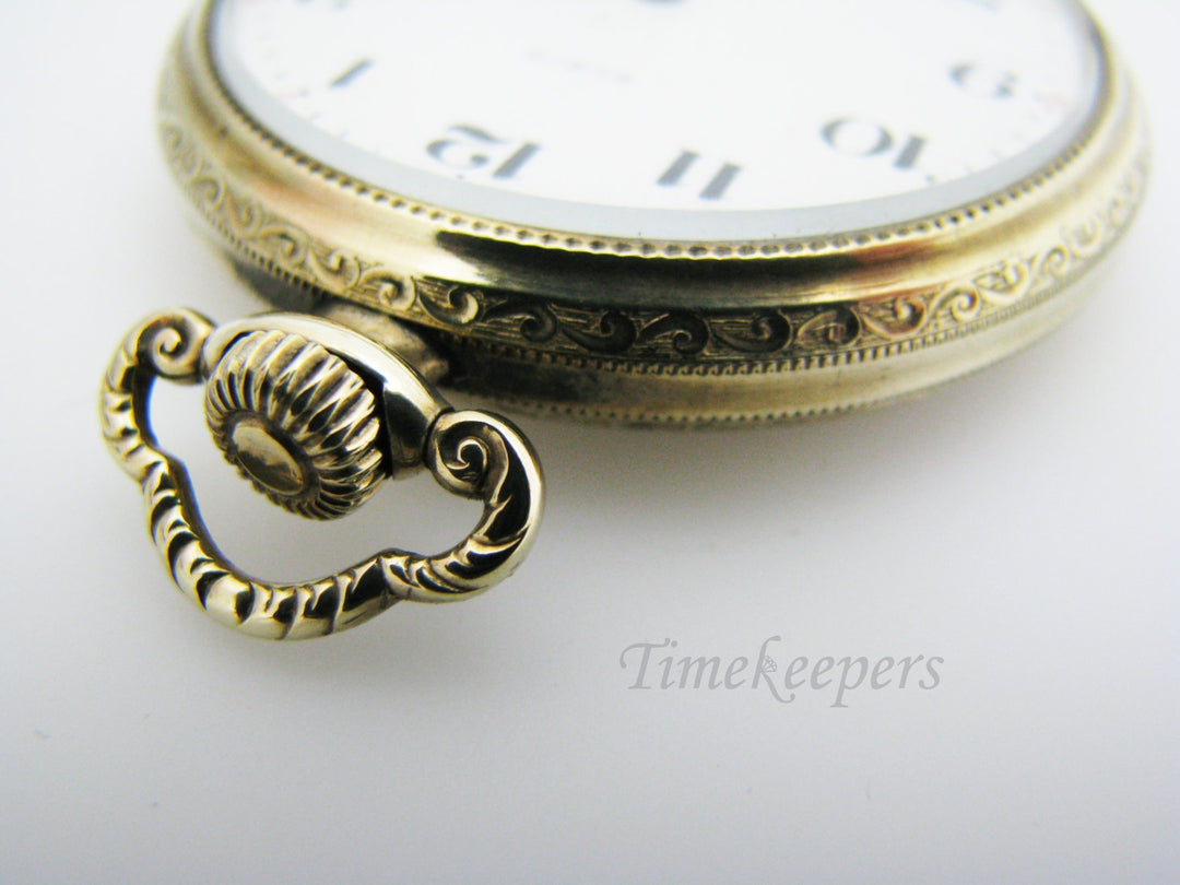 c630-1 Handsome Vintage 1921 Gold Filled Elgin Pocket Watch