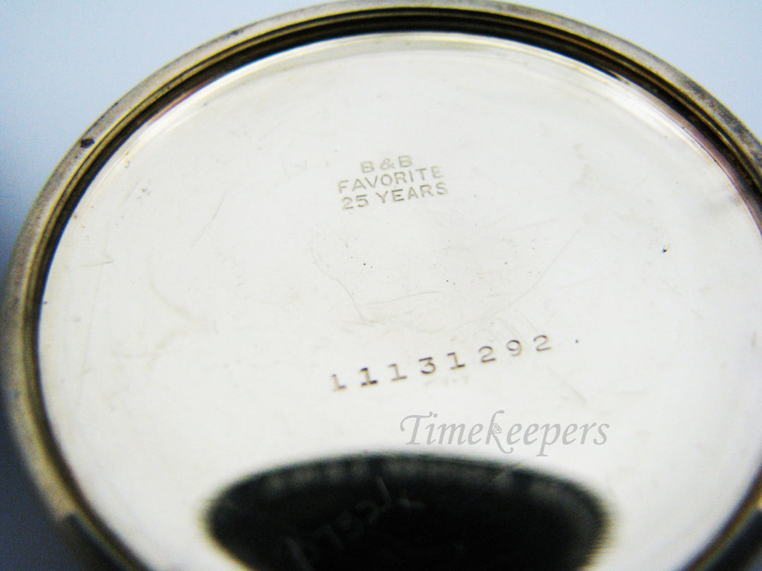c630-1 Handsome Vintage 1921 Gold Filled Elgin Pocket Watch