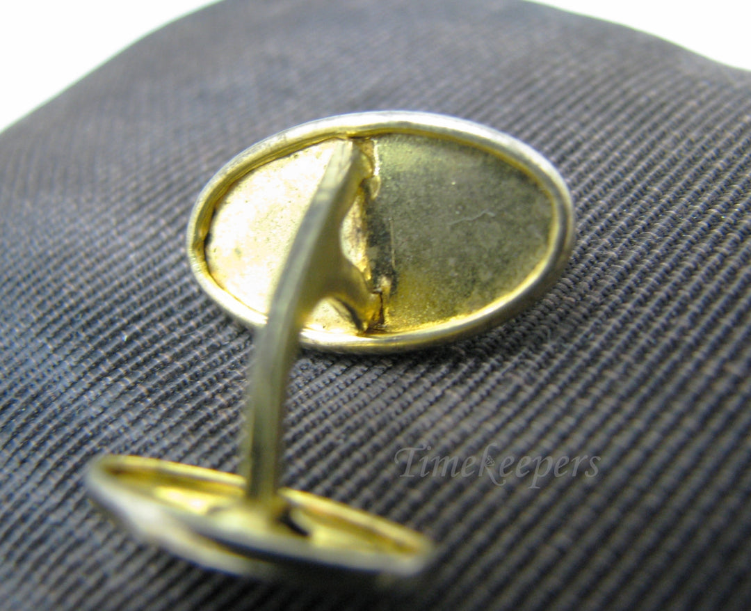 c247 Vintage Oval Gold Tone Double Sided Cuff links with an Etched Top