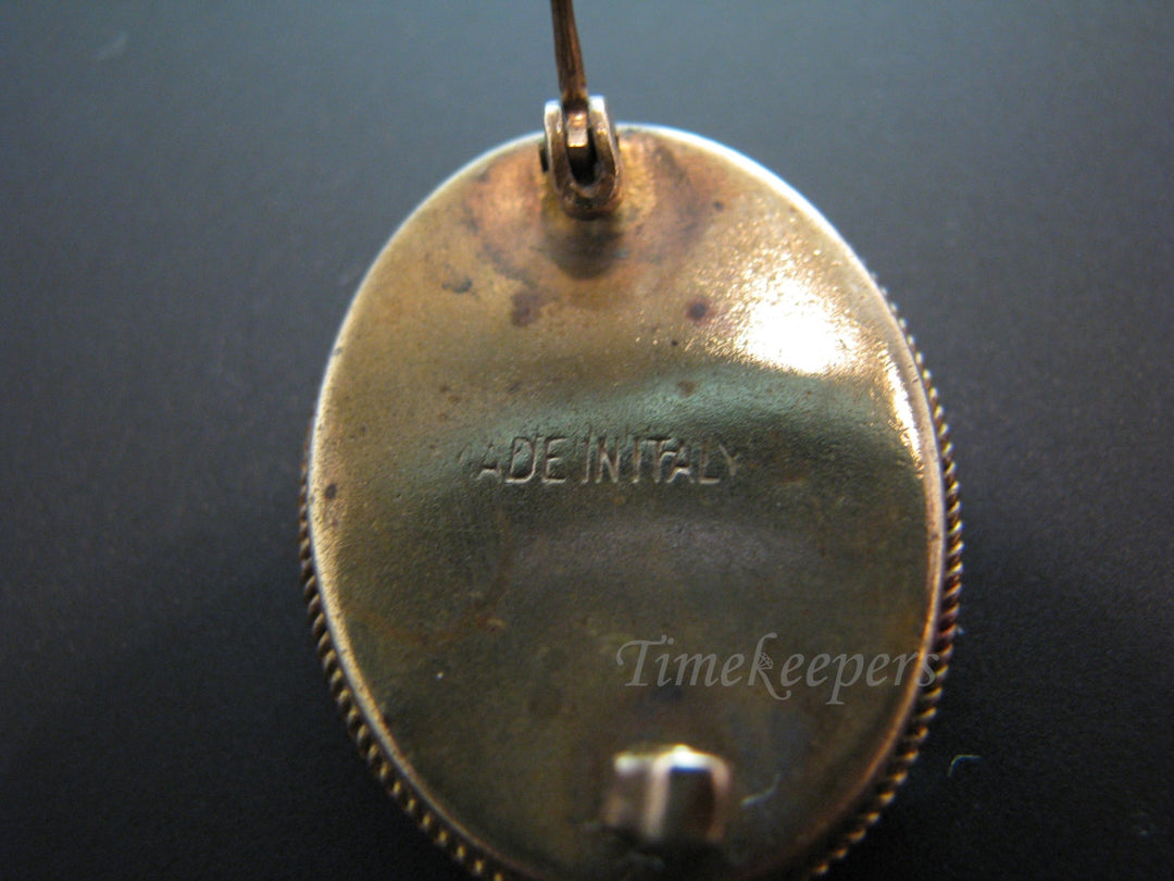 j011 Beautiful Vintage Italian Micro Mosaic Oval Brooch