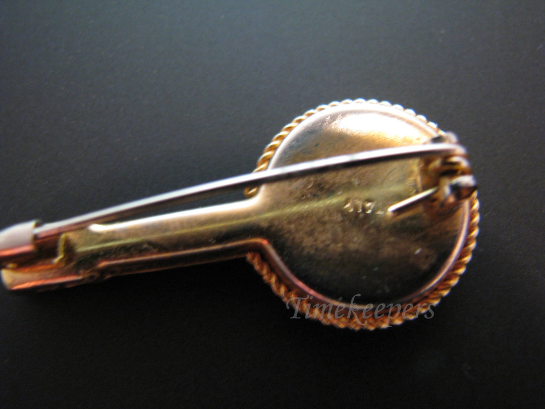 j010 Beautiful Vintage Italian Micro Mosaic Banjo Brooch