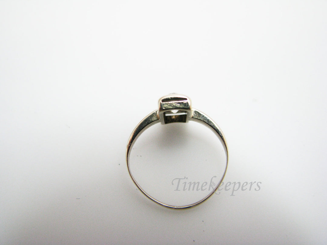 a512 Lovely Vintage Rectangle 2 Diamond Ring in 14k White Gold Size 4 Band