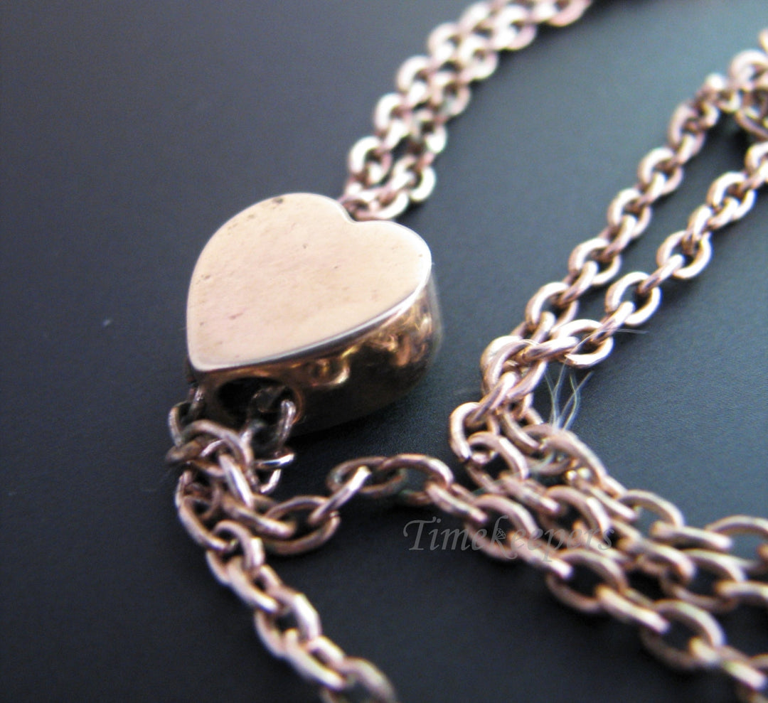 c466 Vintage Gold Filled Watch Chain with a 9k Gold Slide and a Center Emerald