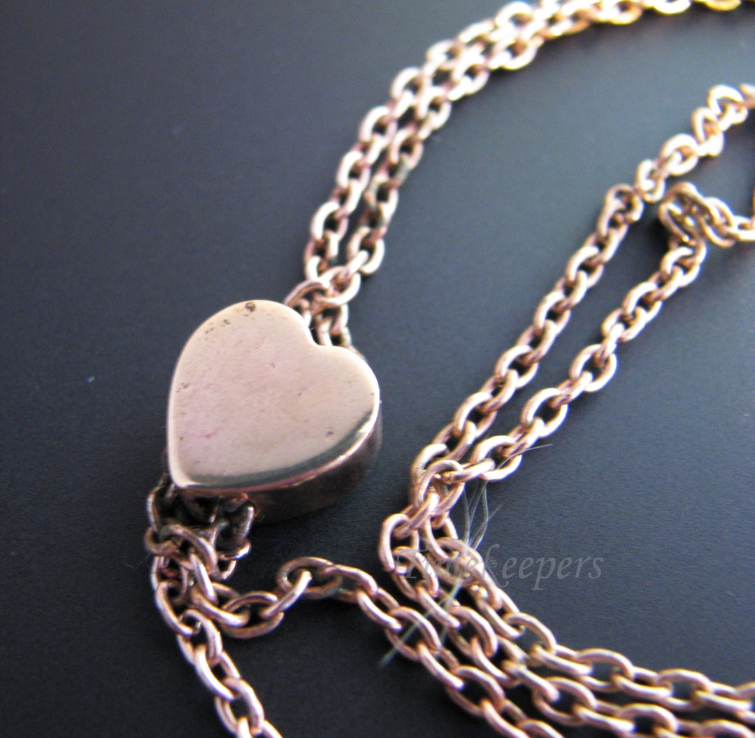 c466 Vintage Gold Filled Watch Chain with a 9k Gold Slide and a Center Emerald