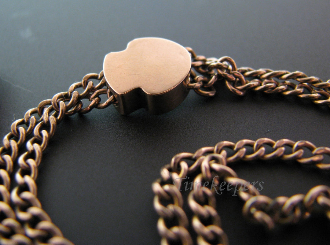 c468 Vintage Gold Filled Watch Chain with 10k Gold Slide With Pearl in Center