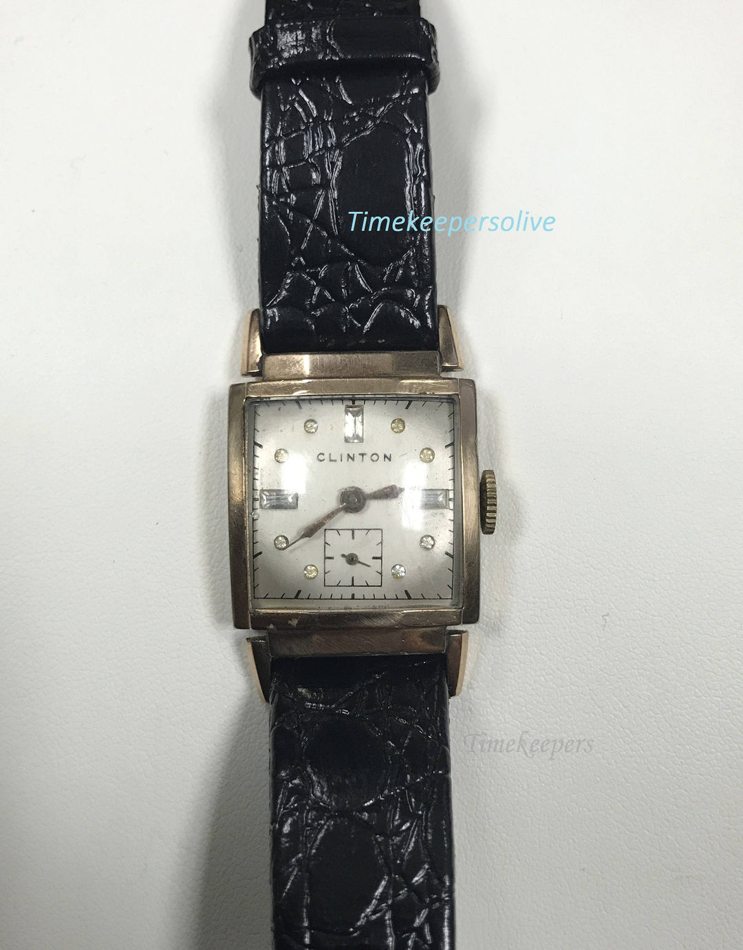 a258 Vintage Original Clinton Swiss Stainless Steel 17J Mechanical Wrist Watch
