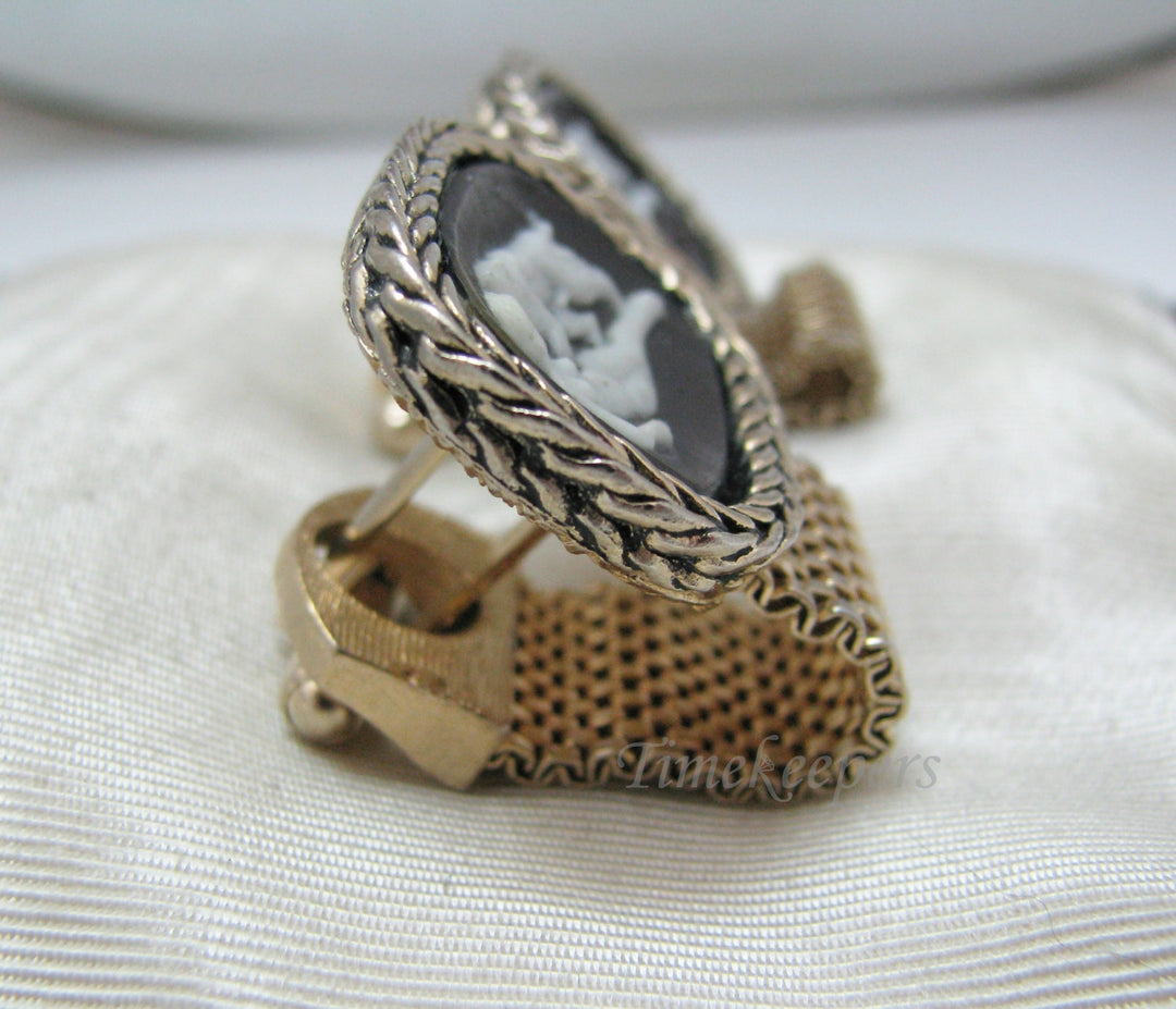 c330 Cufflinks Pan, God of the Woods Incolay Cameo by Swank