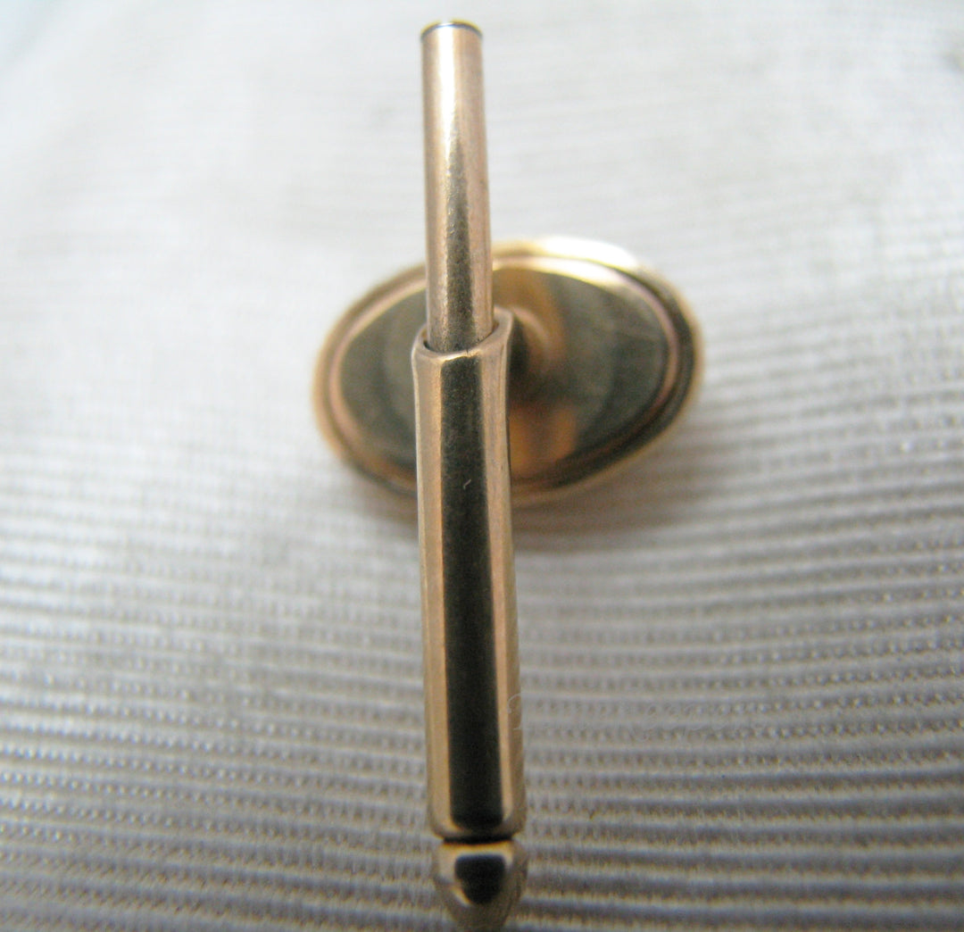 c370 Handsome Shirt Studs 14k Gold filled Dark Purple/ Black Sparkle Stones