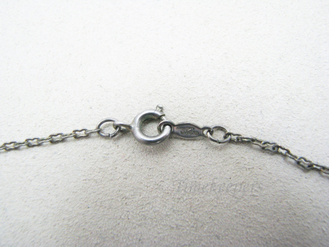 c489 Vintage - Micro Mosaic Donut Shape Necklace in Brass &amp; Silver Tone Chain