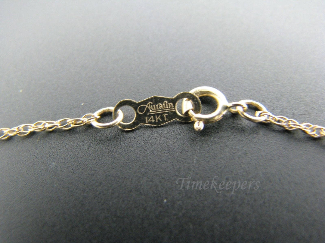 a944 Beautiful 14k Yellow Gold Heart Necklace & Earring Set with Dark Red Stones