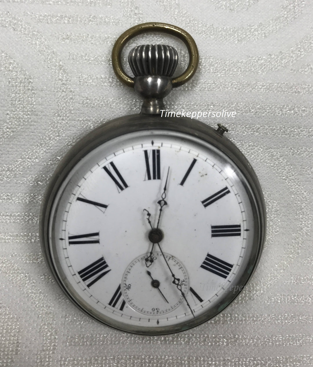 c313 Handsome Antique 1890s Silver 15 Jewels Working Pocket Watch