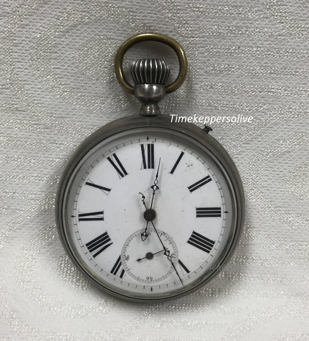 c313 Handsome Antique 1890s Silver 15 Jewels Working Pocket Watch