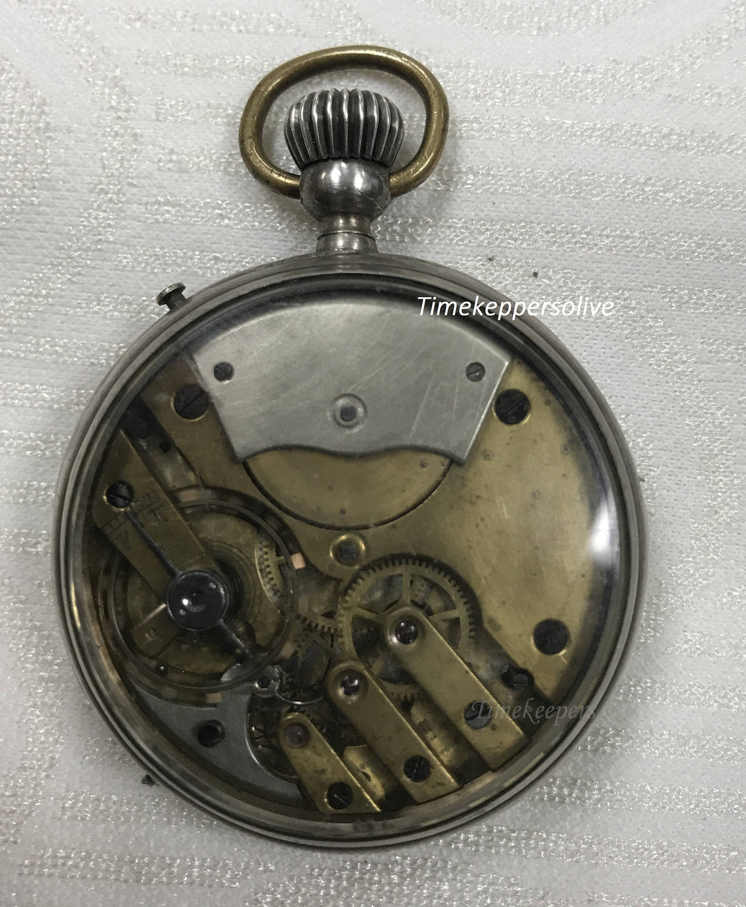 c313 Handsome Antique 1890s Silver 15 Jewels Working Pocket Watch