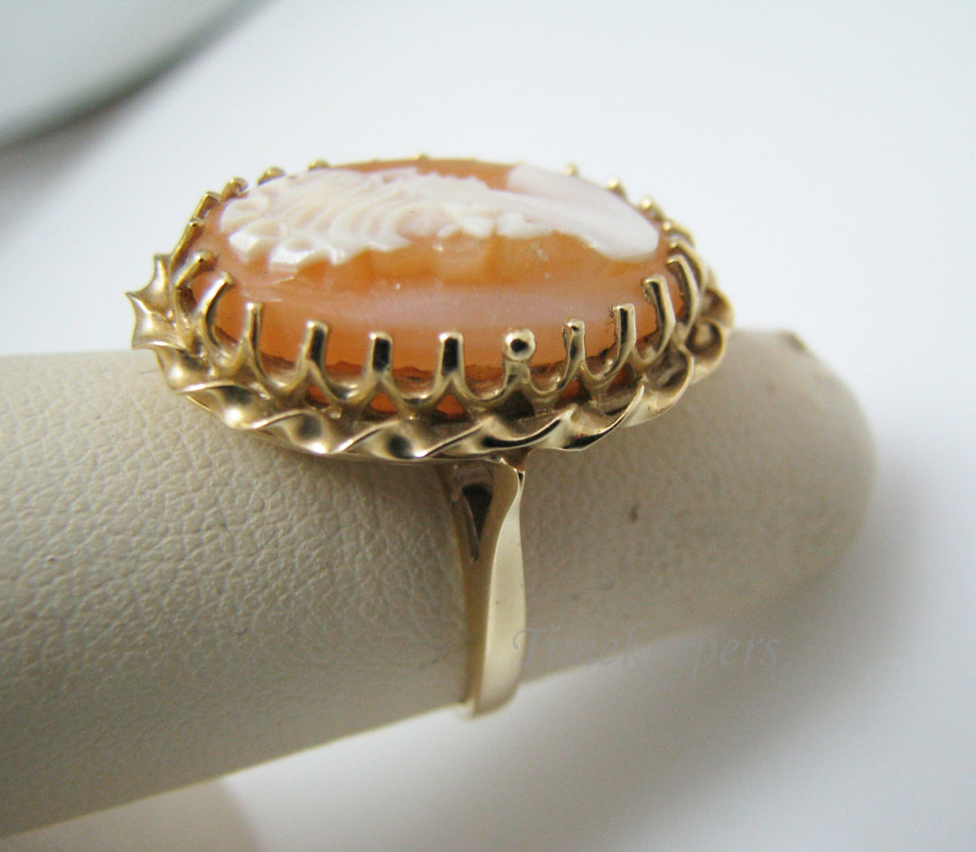 c286 Lovely 14k Yellow Gold Cameo Ring