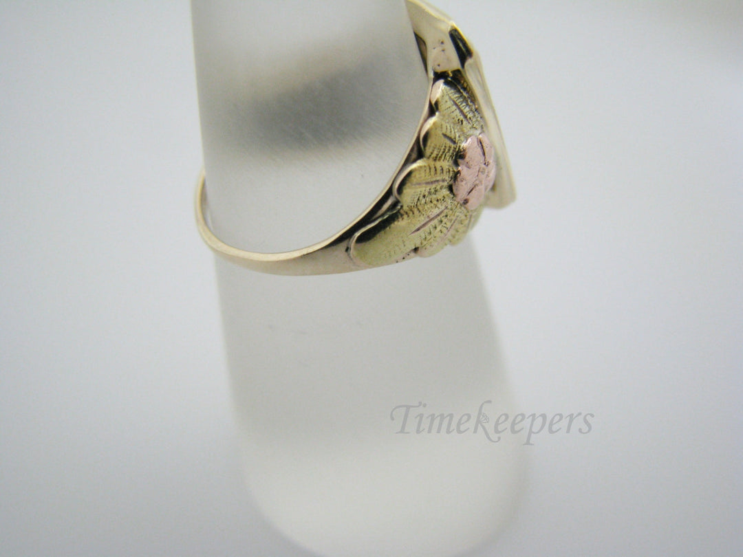 c492 Unique Vintage Tri-Gold Diamond Ring in 10k Gold