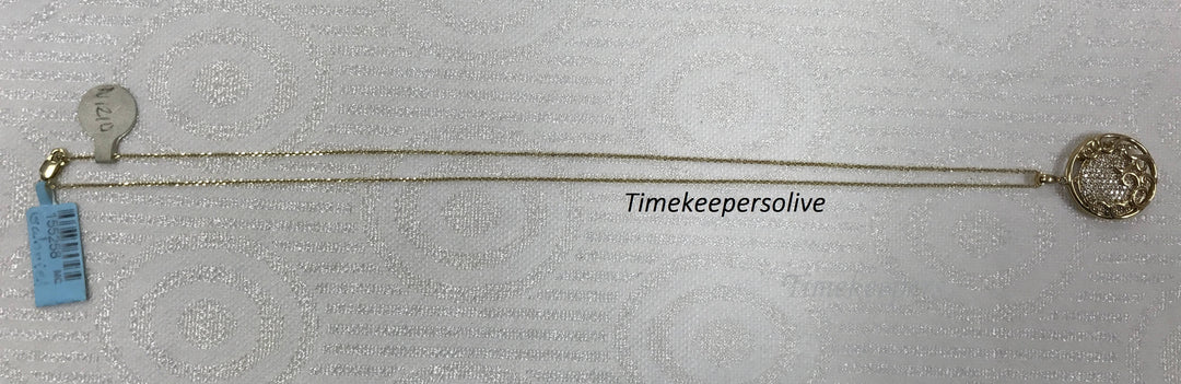 a814 Vintage Elegant Gabriel 14K Yellow Gold 18" Chain Necklace Diamond Pendant