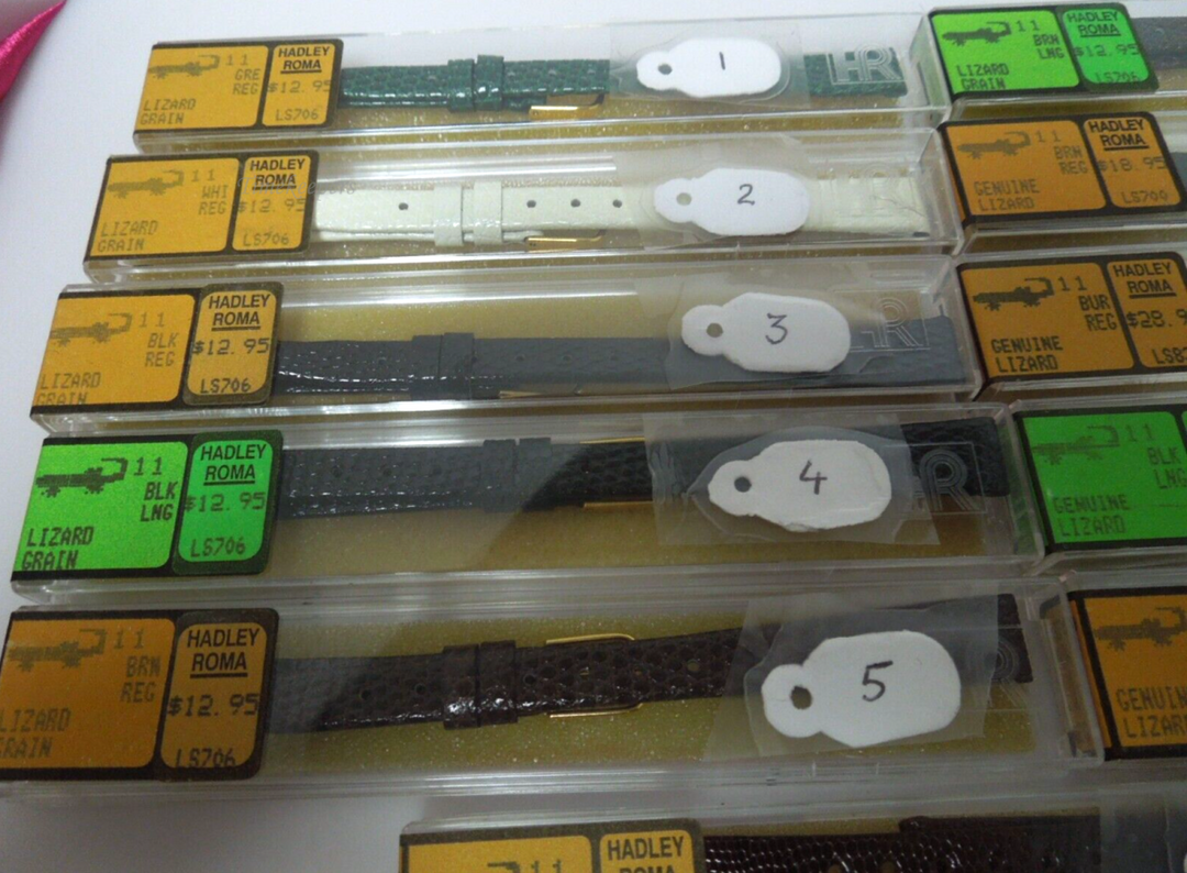 s449 (11)mm Hadley Roma Lizard Grain Ladies watch Bands New Old Stock   
