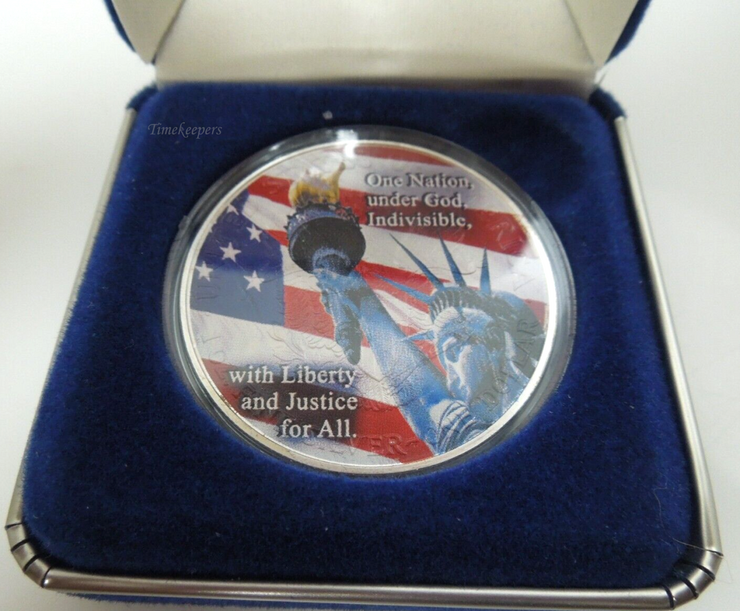 j908 Colorized Painted TOWERS OF LIGHT Silver American Eagle 9/11 World Trade Center