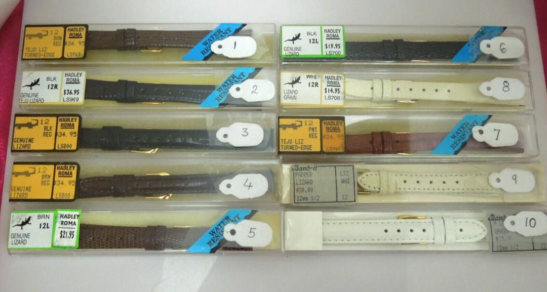 s442(12mm) Genuine Lizard Hadley Roma Ladies Watch Bands
