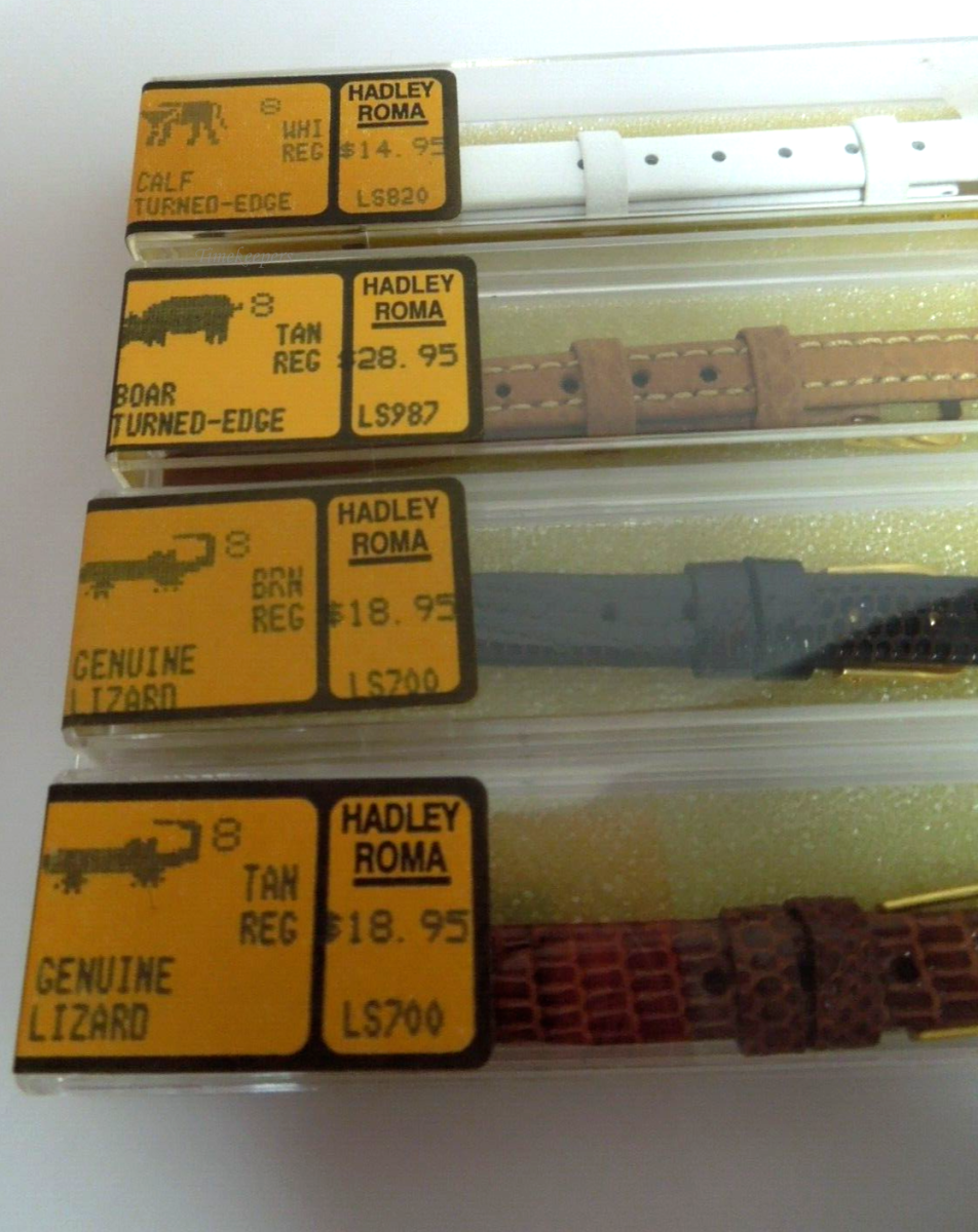 s445( 8mm) Genuine Lizard,Boar,Calf Turned Edge Hadley Roma Ladies Watch Bands