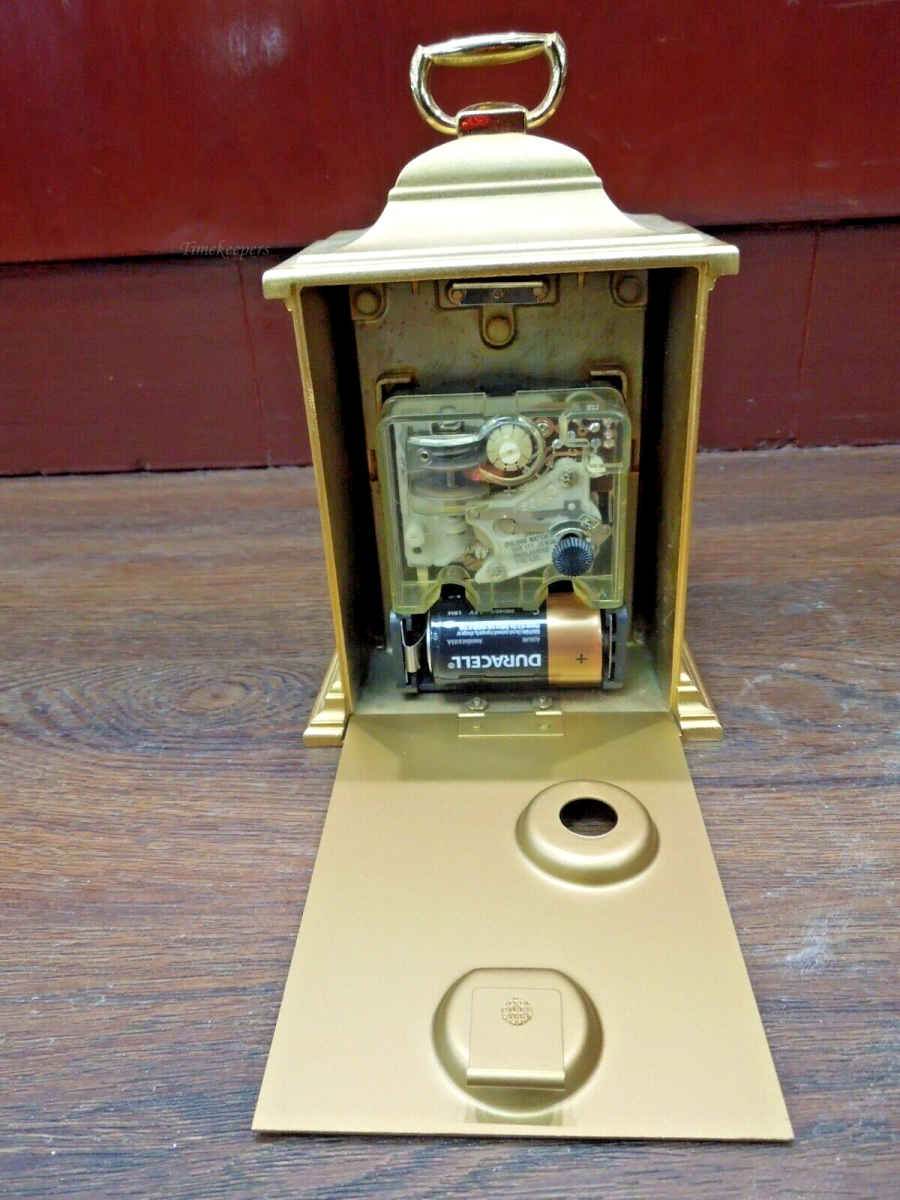 s848 Vintage Jewel Gold Bulova Desk Mantel Clock Tempus Fugit Japan #7RG050