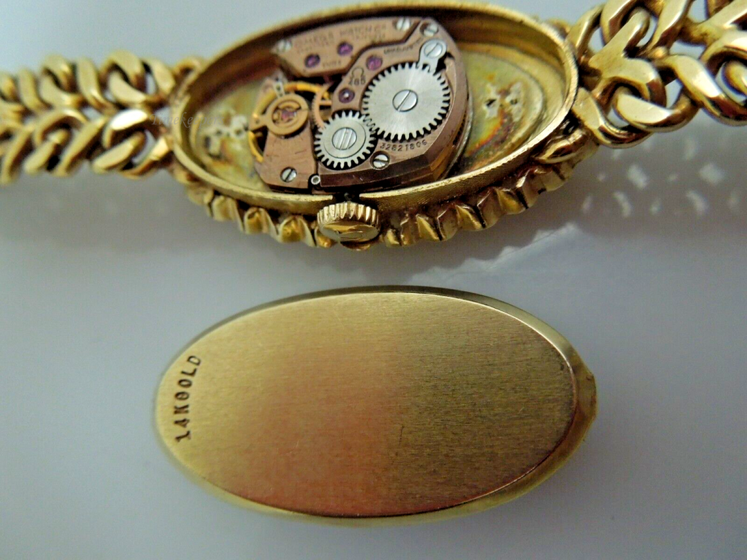 t056 Vintage Omega Watch Co 14k Gold Women’s Wrist Watch  