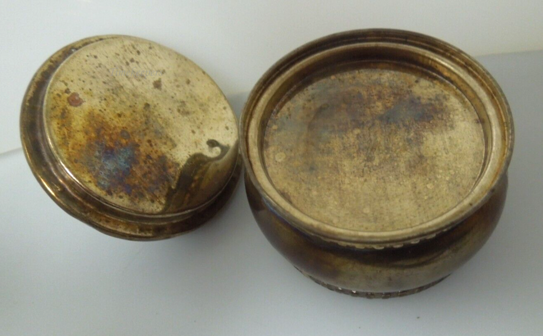 s323 Vintage Brass Copper Small Bowl with Lid