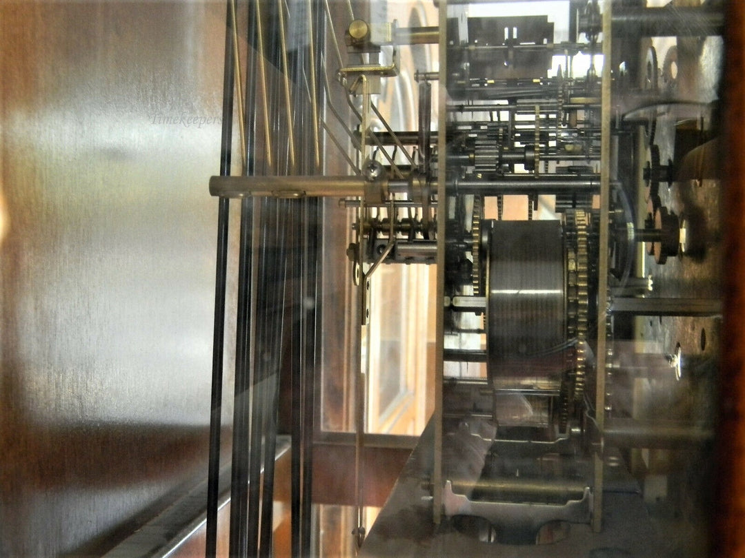 c004c Vintage Working Beautiful Howard Miller Tall Case Grandfather Clock