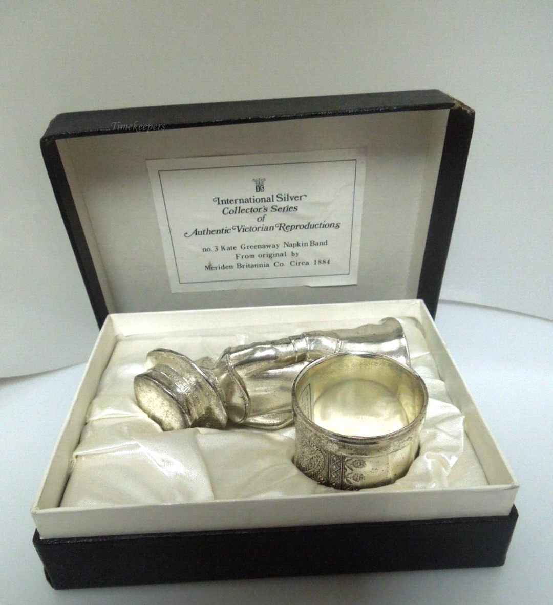 t157 International Silver Collector's Series,no.3 Kate Greenaway Napkin Band by Meriden Britannia Co.Circa 1884