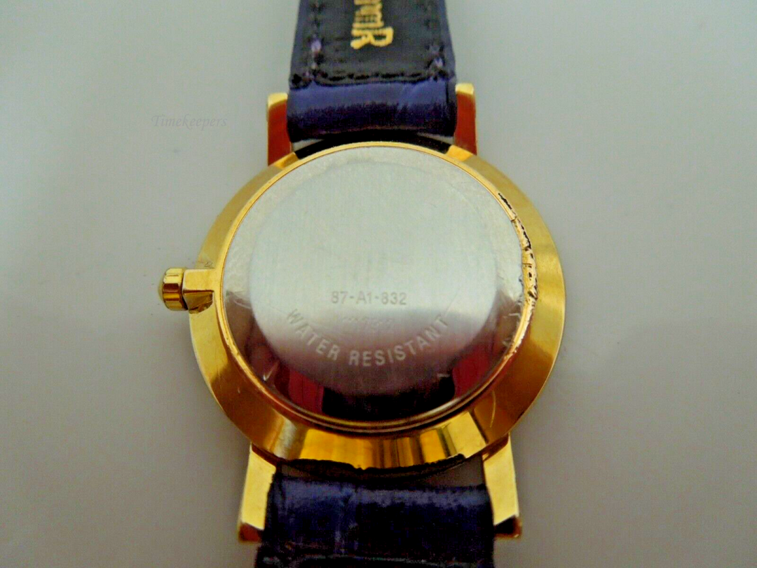 t032 Movado 87.A1.832 Ladies Swiss Quartz Gold Filled Blue Dial Watch