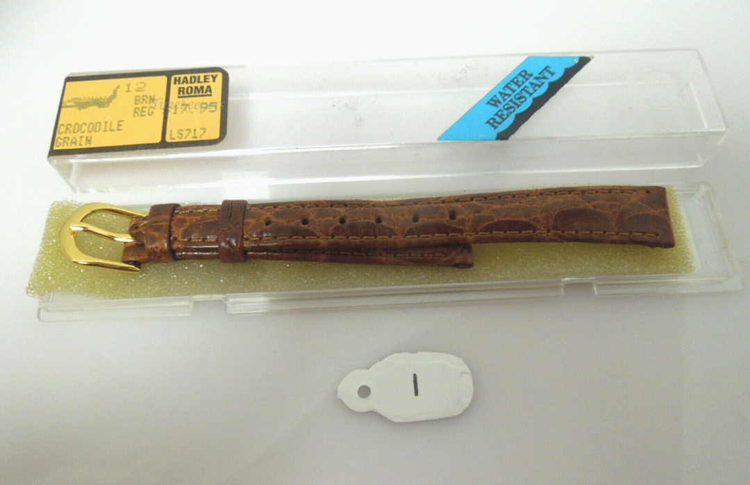 s432 10/12mm Hadley Roma Crocodile Grain Flat Unstitched Ladies Watch Bands