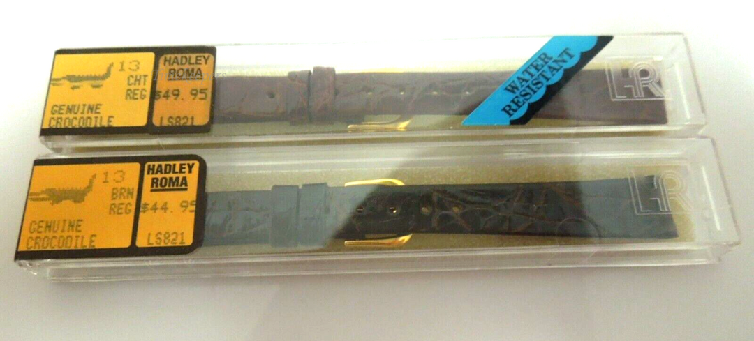 s439 13mm Genuine Crocodile Hadley Roma Branded Ladies watch Bands LS821