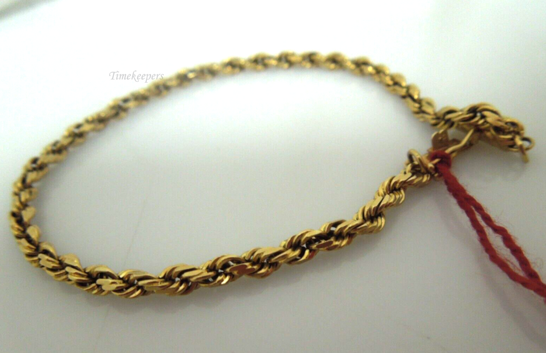 t085 14kt Yellow Gold Rope Bracelet 7",14kt GOld Bracelet,Rope Gold Bracelet in 14kt Gold