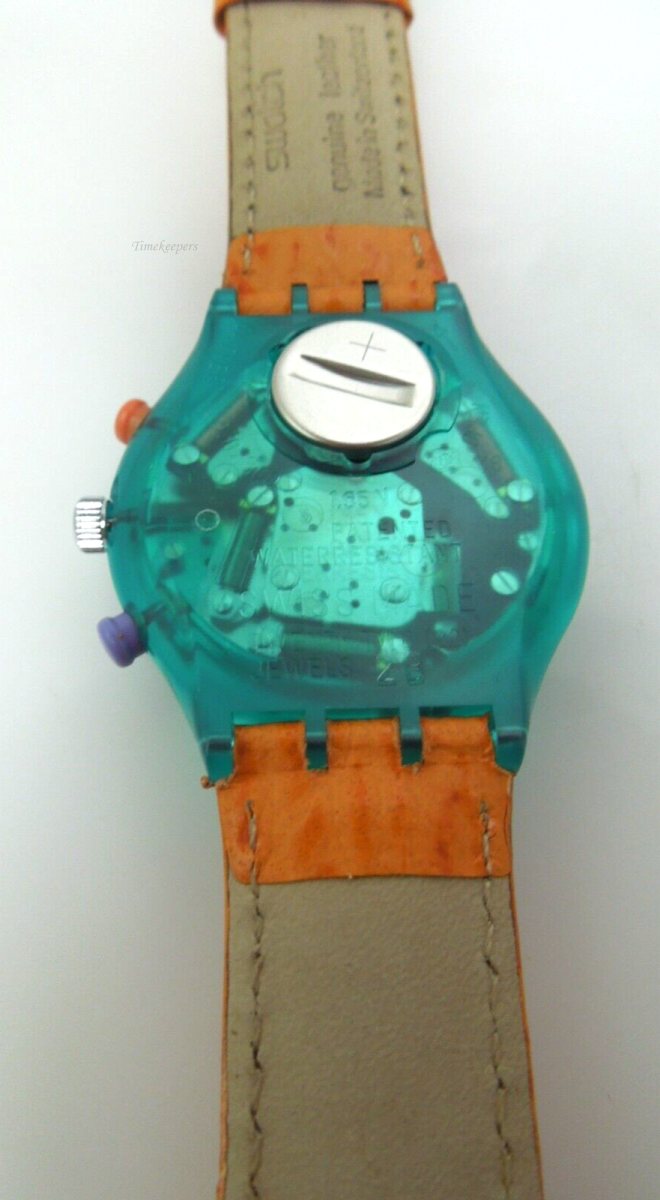 s500 1992 Green & Yellow Rainbow Swiss Made Swatch Chronograph, Swatch Chrono