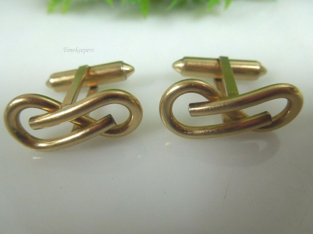 r069 Vintage Krementz Patented Gold tone Toggle Cufflinks