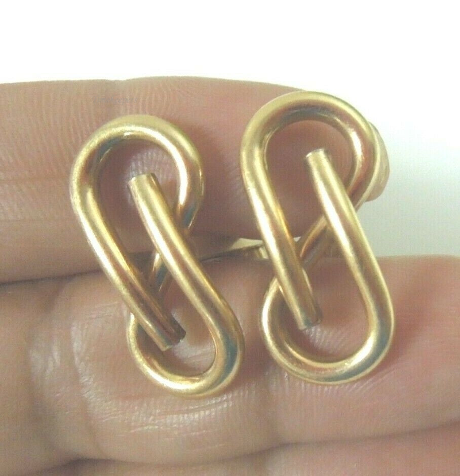 r069 Vintage Krementz Patented Gold tone Toggle Cufflinks