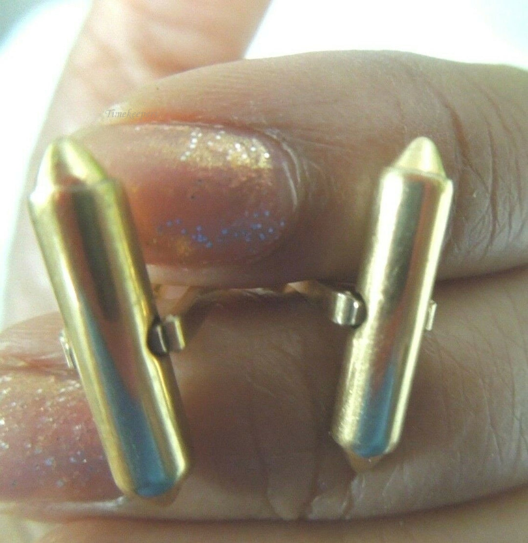 r069 Vintage Krementz Patented Gold tone Toggle Cufflinks