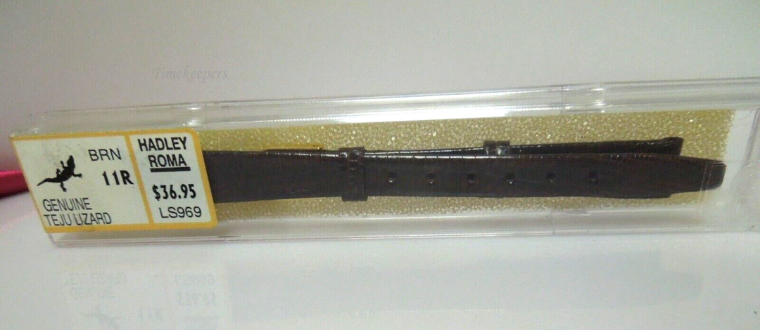 s448 (11R)Hadley Roma Genuine Teju Lizard Ladies Watch bands Black & Brown