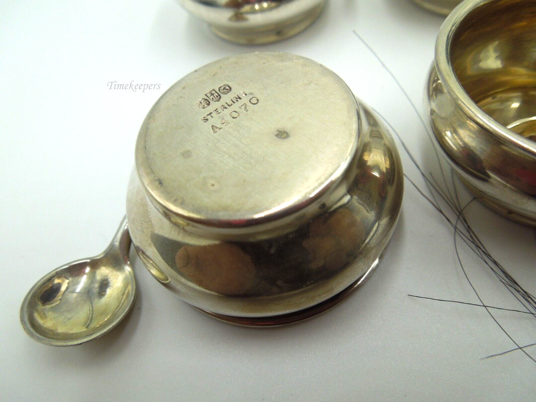 t161 Antique Gorham Sterling Set 6 Gold Wash Salt Dips, 6 Gold Wash Salt Spoons original case Very Rare and Old