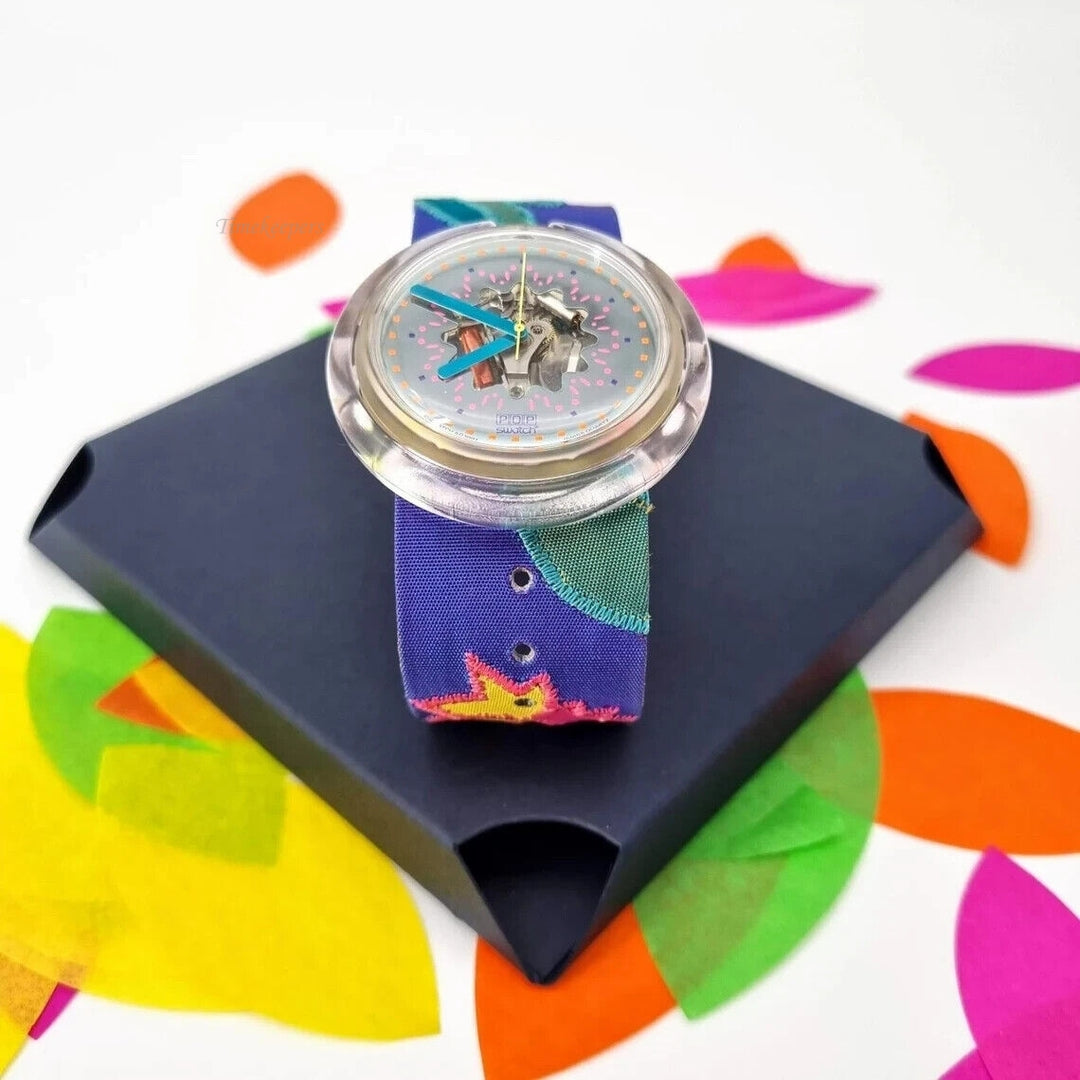 s518 1992 Vintage Pop Swatch VERUSCHKA, With Original Box & New Battery, Pop Swatch PWZ103, Vintage Swatch Watch, Mint Condition