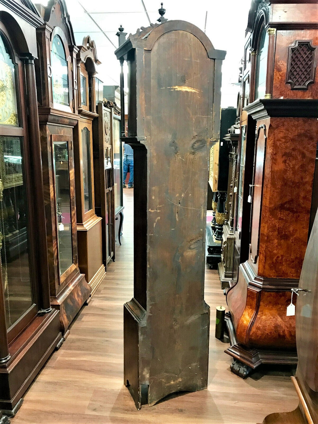 c015c Antique Working Early American Wood Works S.Hadley Tall Grandfather Clock