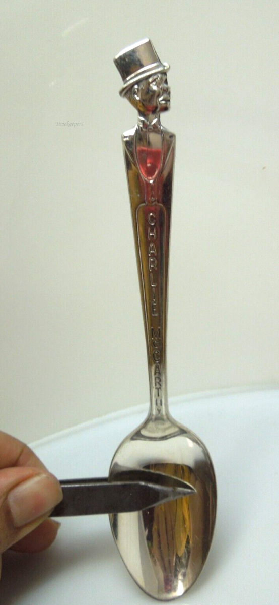 s899 Charlie McCarthy Spoon, Silver Spoon, Duchess Silver Plate, Collectors Item, 1950s, 50s Vintage, Ventriloquist, Dummy, Charlie McCarthy