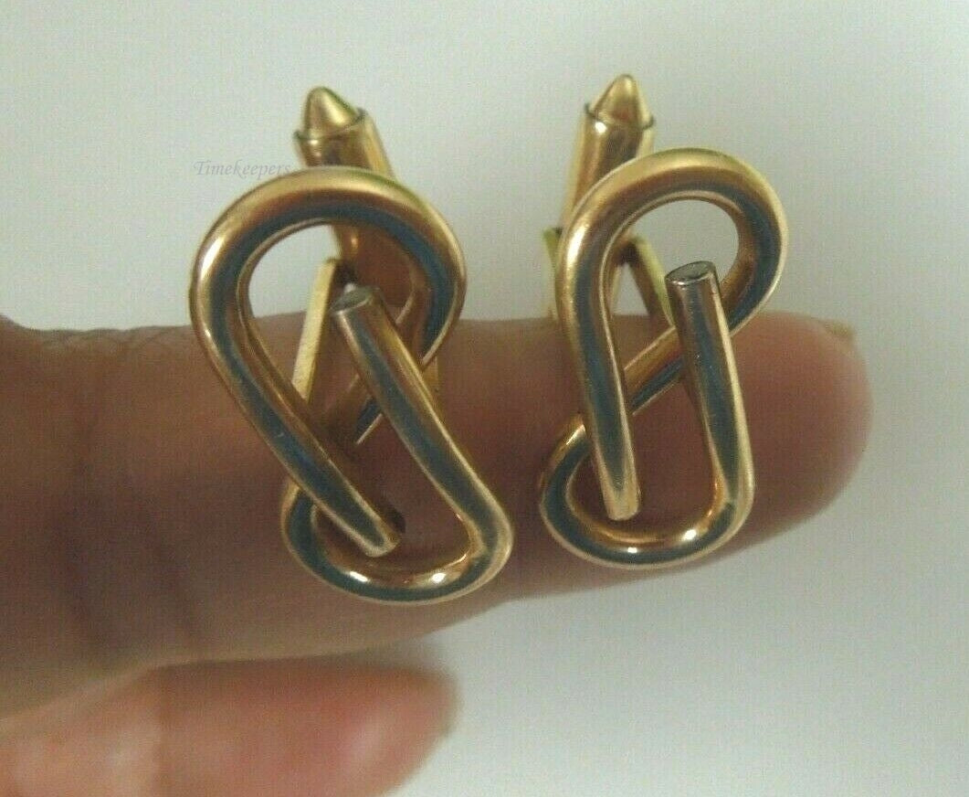 r069 Vintage Krementz Patented Gold tone Toggle Cufflinks