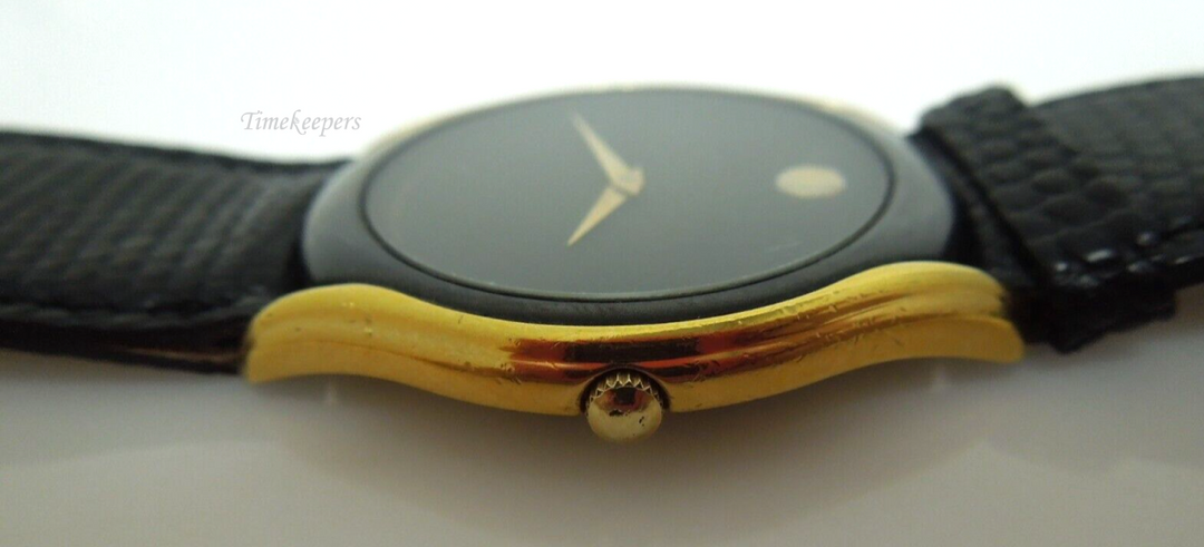 s559 Movado Womens Museum Wrist Watch Black Face & Black Strap 88-64-880N