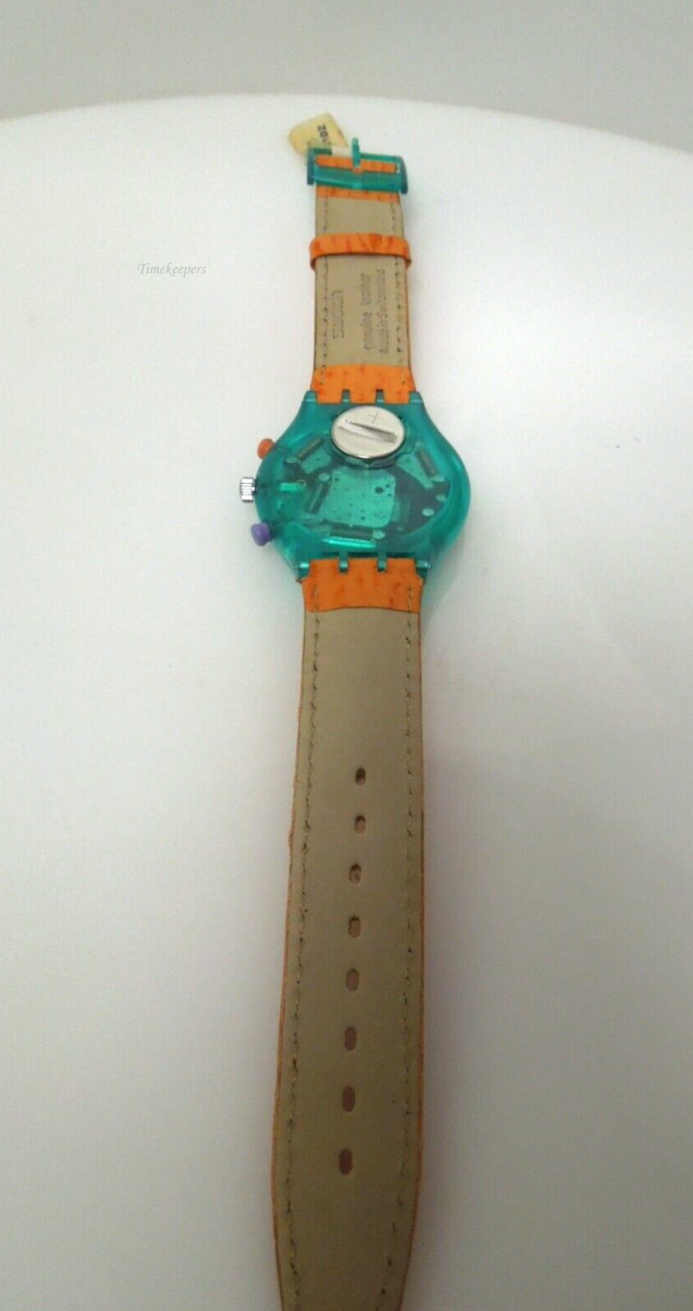 s500 1992 Green & Yellow Rainbow Swiss Made Swatch Chronograph, Swatch Chrono