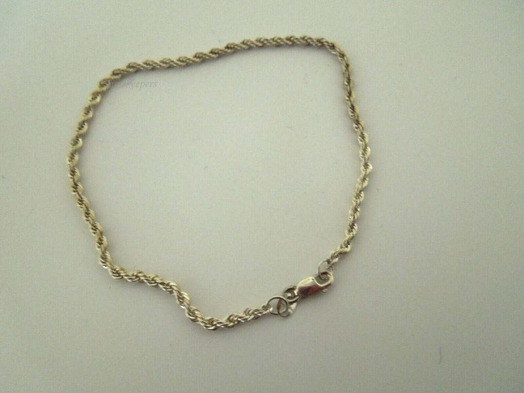 s148 Sterling Silver Rope Chain Bracelet 8" Signed 3.6g