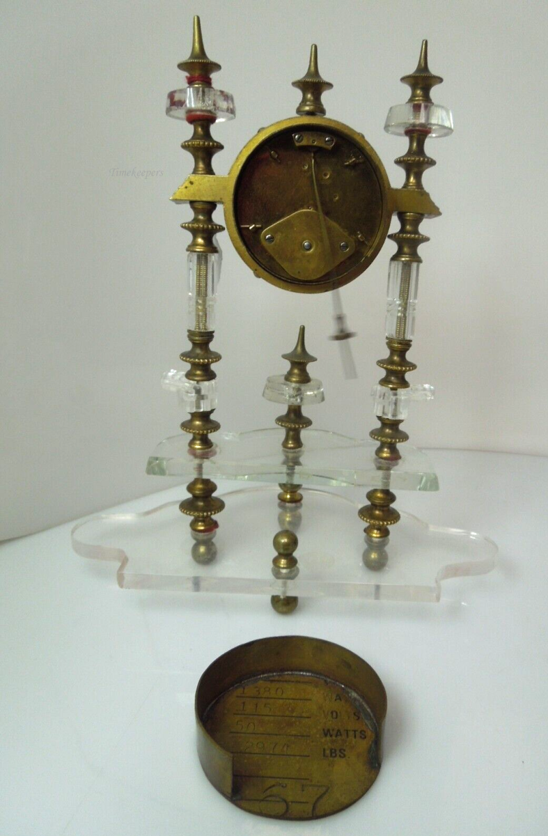 t142 Antique 1700s Brass Glass Clock 