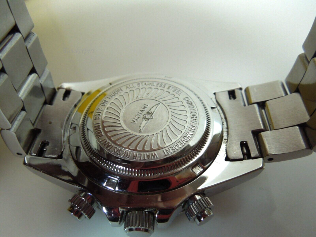 s543 Invicta Chronograph Movement Model 3198 Stainless Steel Mens Watch with Box and Booklet